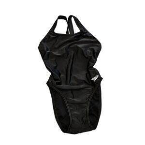 Speedo Pro LT Womens Black Racerback Swimsuit One Piece Sz 30‎ Competition